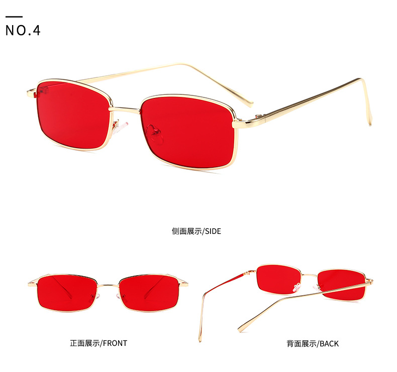 Capsule-shaped Narrow Retro Sunglasses European And American Catwalk Square Sunglasses display picture 10