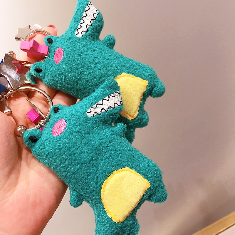 HD3172A08  韓國新款毛絨卡通鳄可愛星星鑰匙扣圈挂件禮品男女