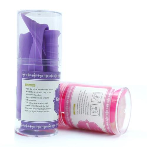 Emergency urinal for women when going out, ladies standing silicone urinal for long travel, foldable portable urinal