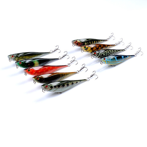 Luya bait painted plastic fishing bait 9.9cm/9.9g water surface pencil fake bait bionic bait cocked mouth bass black fish
