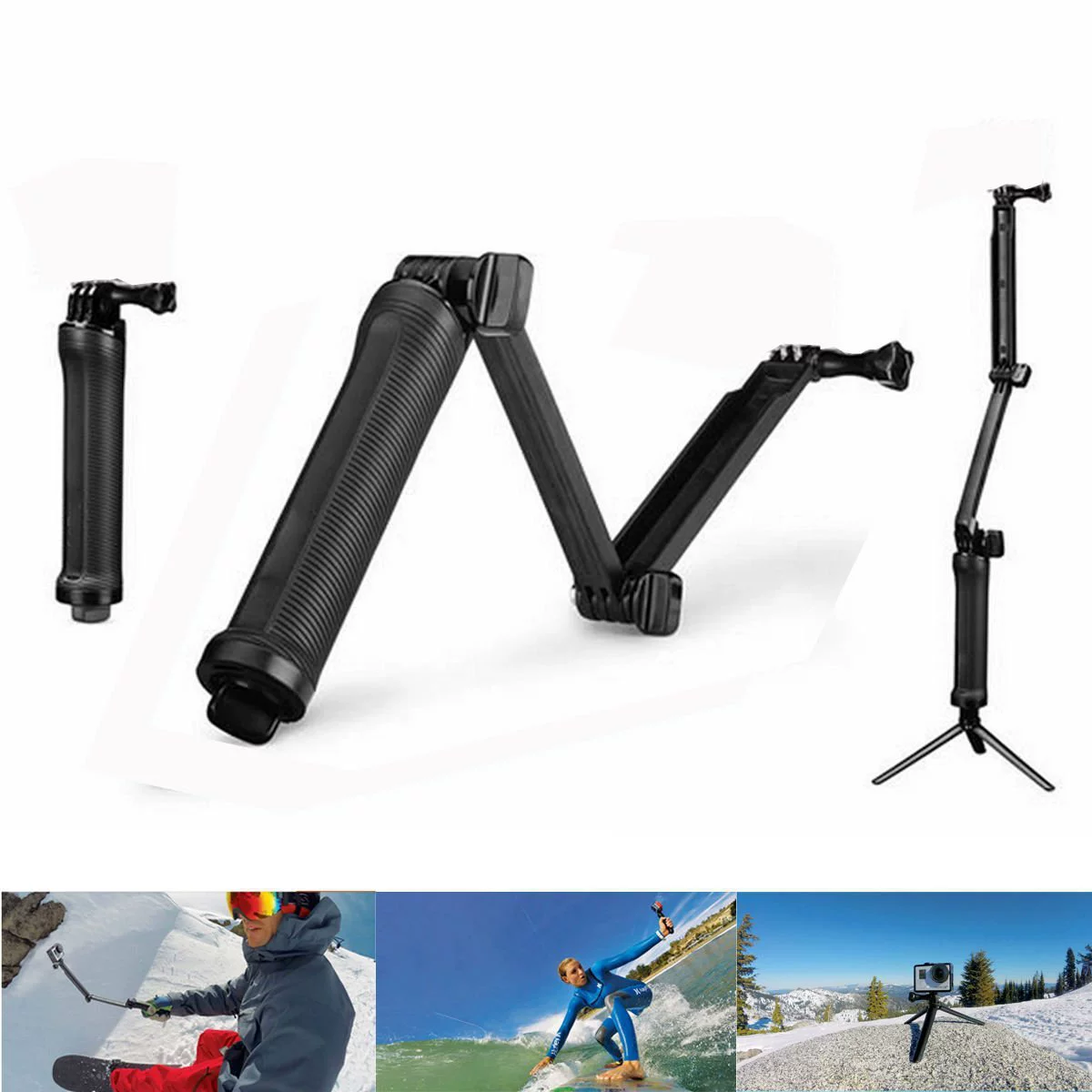 Селфи-палка с тремя точками регулировки для GOPRO, аксессуары для камеры motion, кронштейн 3-Wang