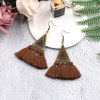 Fashionable long ethnic earrings, pendant with tassels, accessory, ethnic style, wholesale