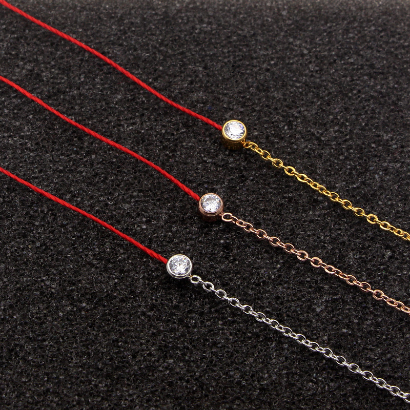 5g Weight Artificial Diamond Inlay Material Bracelets Classification 1 Piece Quantity Daily Occasion rope, Titanium Steel Material Geometric Pattern Women's Gender Plating, Inlay Design Simple Style Style Simple Style Geometric Rope Titanium Steel Plating Inlay Artificial Diamond Women's Bracelets 13