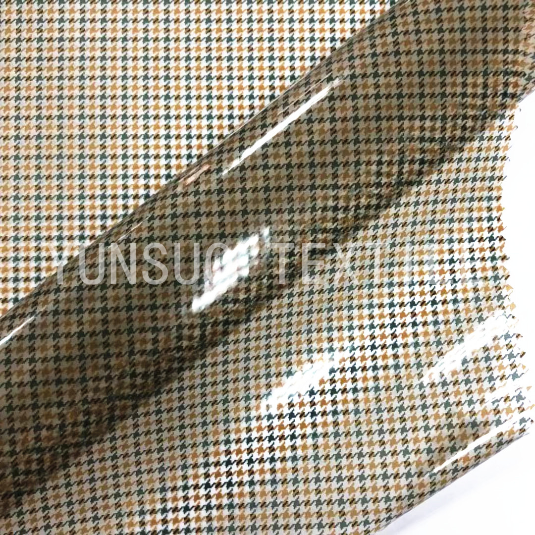 亮面半透明千鸟格印花TPU薄膜 防水雨衣雨伞TPU面料 欧洲出口品质