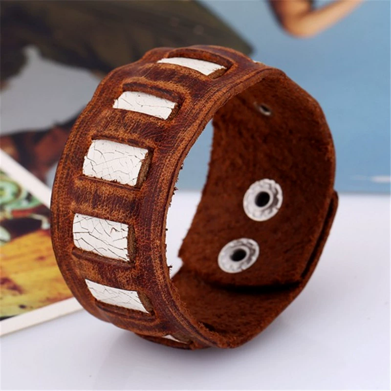 Аксессуар, ретро кожаный браслет, панк-стиль, оптом, Aliexpress, натуральная кожа