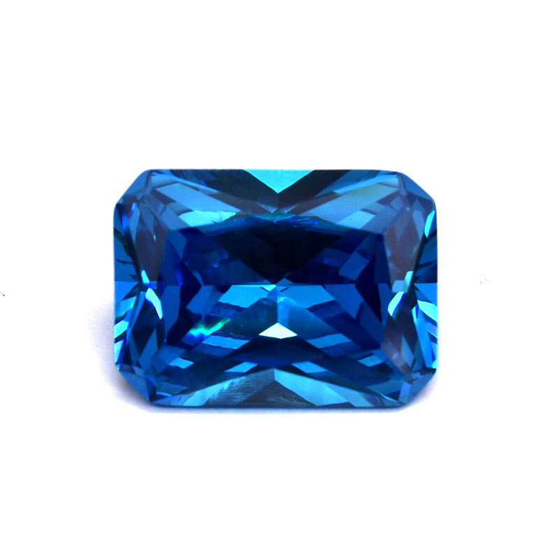 Rectangular blue gemstone for ring for men and women