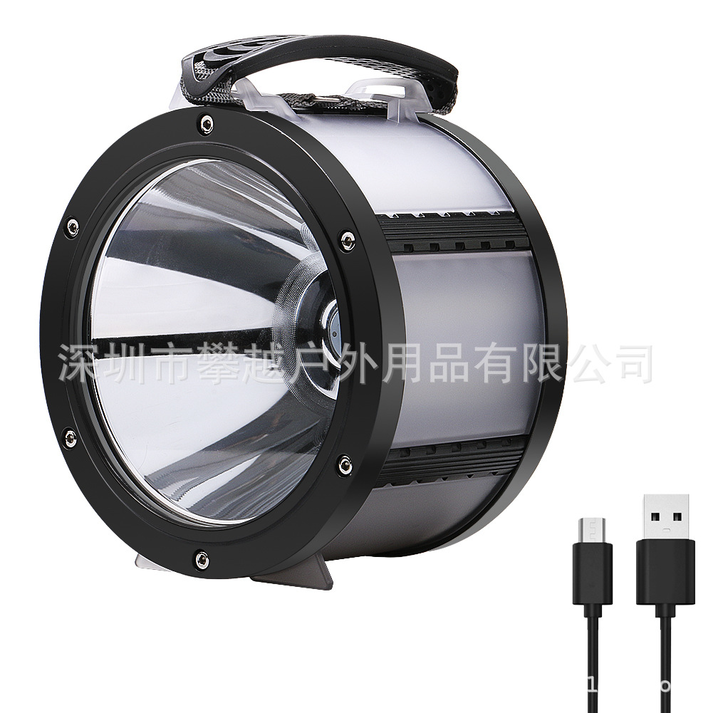 新品L2多功能手提探照灯 USB充电应急灯投光灯 搜索灯LED充电矿灯