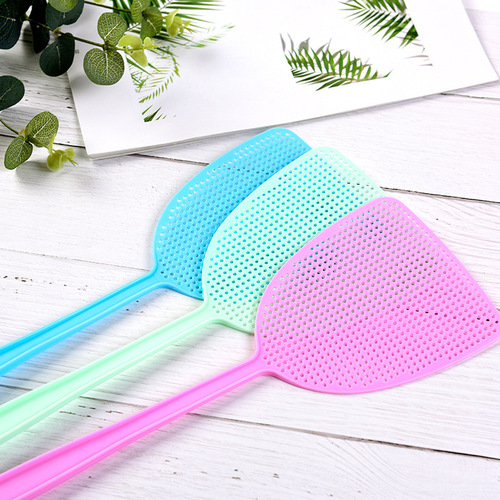 Household summer plastic fly swatter, durable mesh, long handle, fly swatter, mosquito swatter