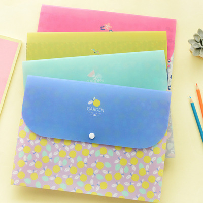 優凡A4仲夏夜3入文件夾學生試卷收納袋簡約創意pp文件袋現貨批發