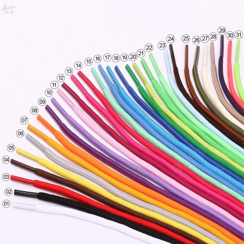 Round shoelaces wholesale 5mm mm thick color men's and women's shoes hiking running shoes round shoelaces spot 16 ingots