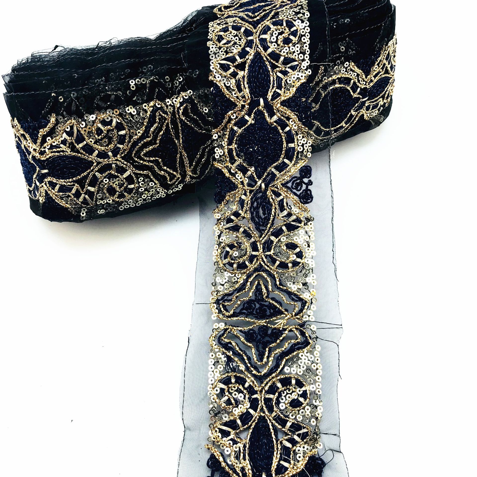 厂家直销 时尚特种刺绣花边 水溶刺绣条码 外贸鞋材包包辅料织带