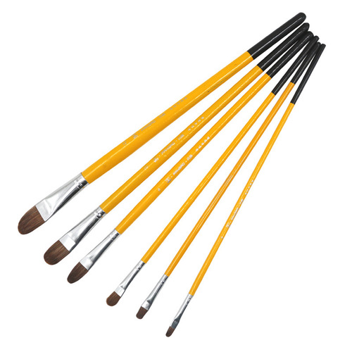 Wholesale 826 paint brush wooden pole wolf hair water chalk watercolor pen duck tongue flat head art oil paint brush LOGO