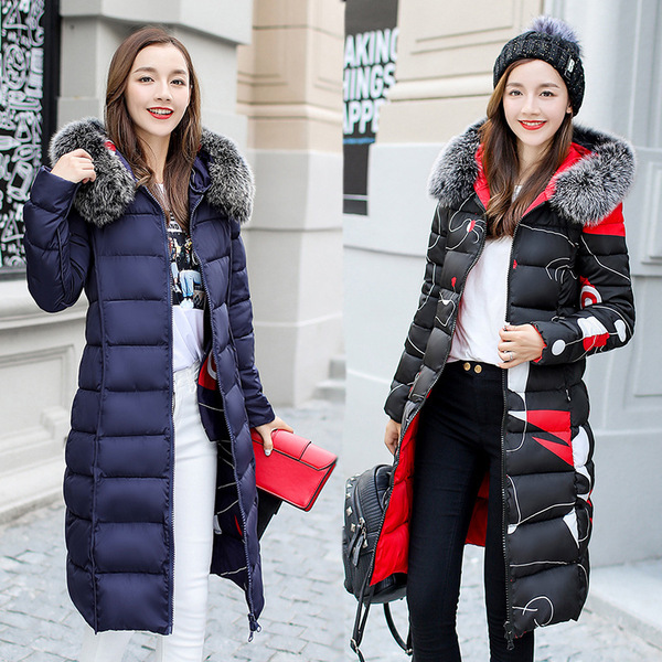 Over the knee neck duvet winter coat on both sides 