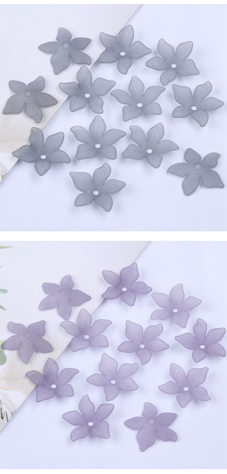 Factory direct sales of 22mm mid-hole five-petal flower Korean-style bride headwear flower acrylic scattered beads ancient-style hairpin accessories detail image 5