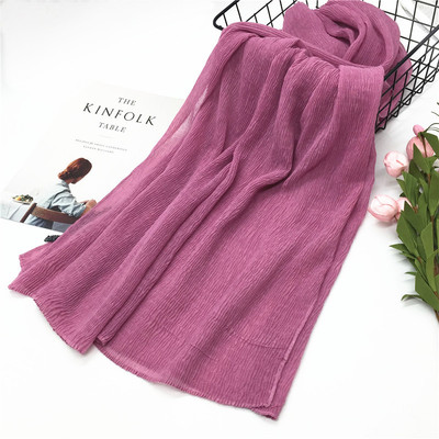 Cross border AliExpress Muslim lady pure cotton Silk scarf Arab Hui Solid scarf Direct selling