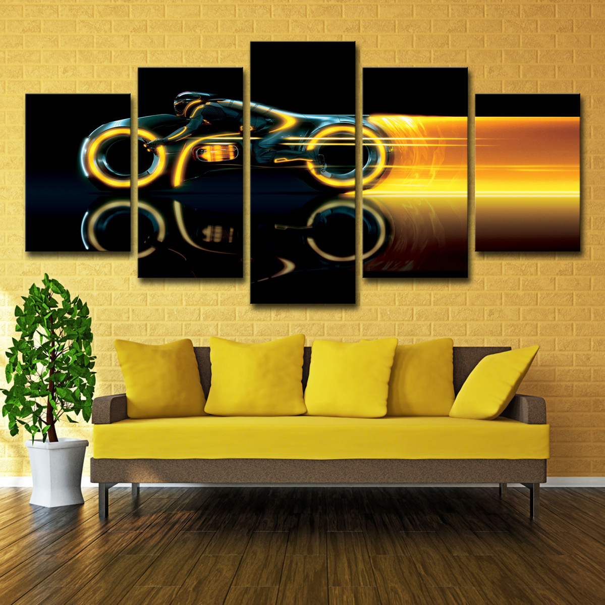 跨境ebay wish5件特隆大画抽象摩托车电影图片墙艺术客厅装饰