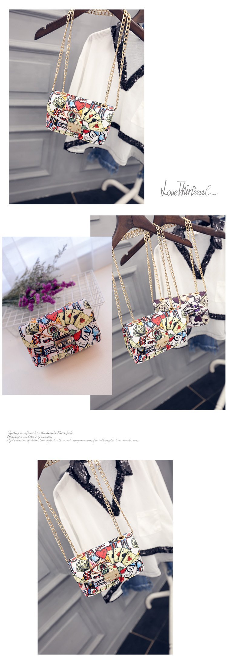 Women's Small Pu Leather Poker Streetwear Square Magnetic Buckle Crossbody Bag display picture 4
