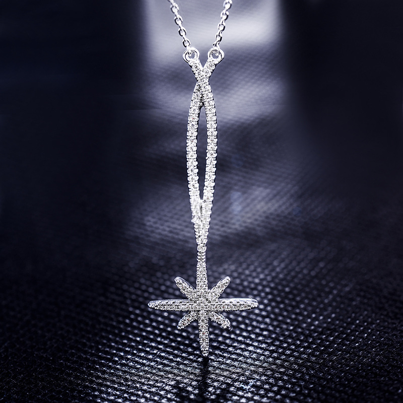 Fashion Micro-inlaid Zircon Star Necklace Temperament Wild Lady Adjustable Necklace display picture 2