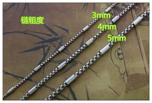Titanium steel men's and women's necklace square pearl stainless steel Guan Gong Guanyin Buddha Thai Buddha brand pendant Buddha chain with chain single chain