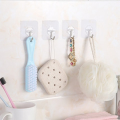 Home Thickened Transparent Hook Bathroom Waterproof No-Nail Door Behind Adhesive Single Hook Kitchen No-Damage Invisible Hook