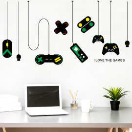 FX7507 外贸游戏机游戏手柄装饰吊灯墙贴 网吧书房电脑桌背景贴画