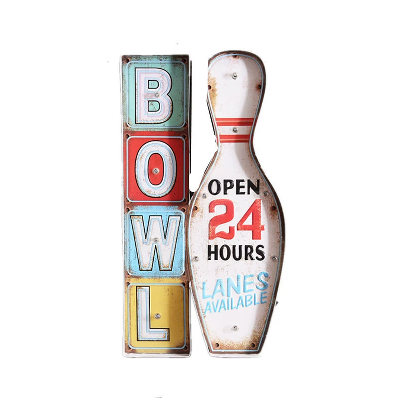 Граница- transcending? Но надо перевести: "Cross-border e-commerce new supply bowling wall wall decoration LED light iron wall decoration home coffee bar iron painting"