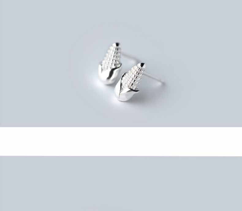 10g Weight No Inlaid Inlay Material Earrings, Ear Studs Classification Wedding, Travel Occasion Alloy Material Corn Pattern Women'S Gender Plating Design Fashion Style Gold, Silver Color Fashion Corn Plating Alloy No Inlaid Stud Earrings 12
