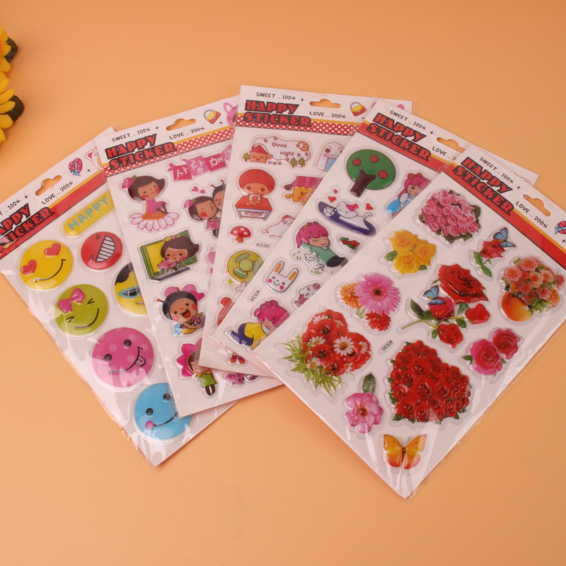 Manufactor Direct selling Bump Blister unicorn children Cartoon Sticker customized Star three-dimensional children Sticker