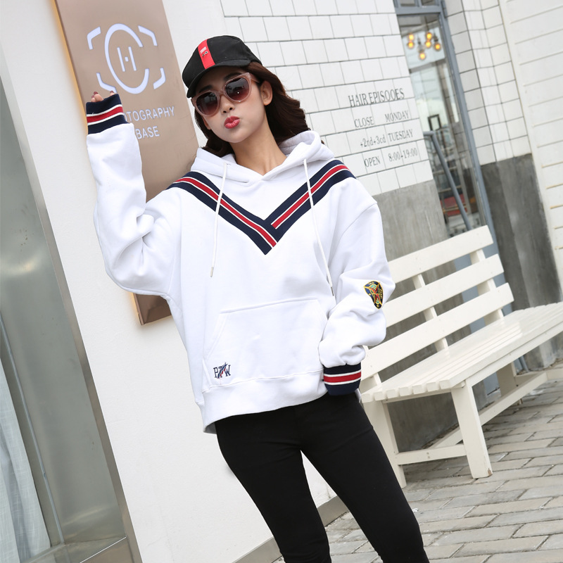 Manny Leo Autumn and winter new pattern Socket Hooded white Sweater Manufactor Direct selling With cotton Solid Mosaic Sweater