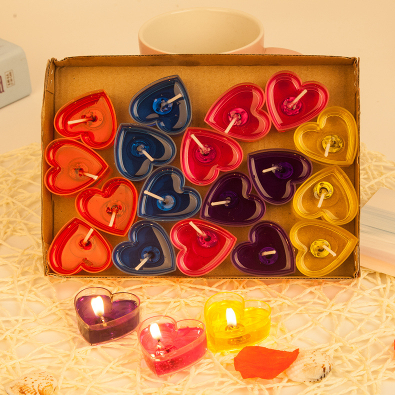 Heart-shaped jelly smokeless candle roma...