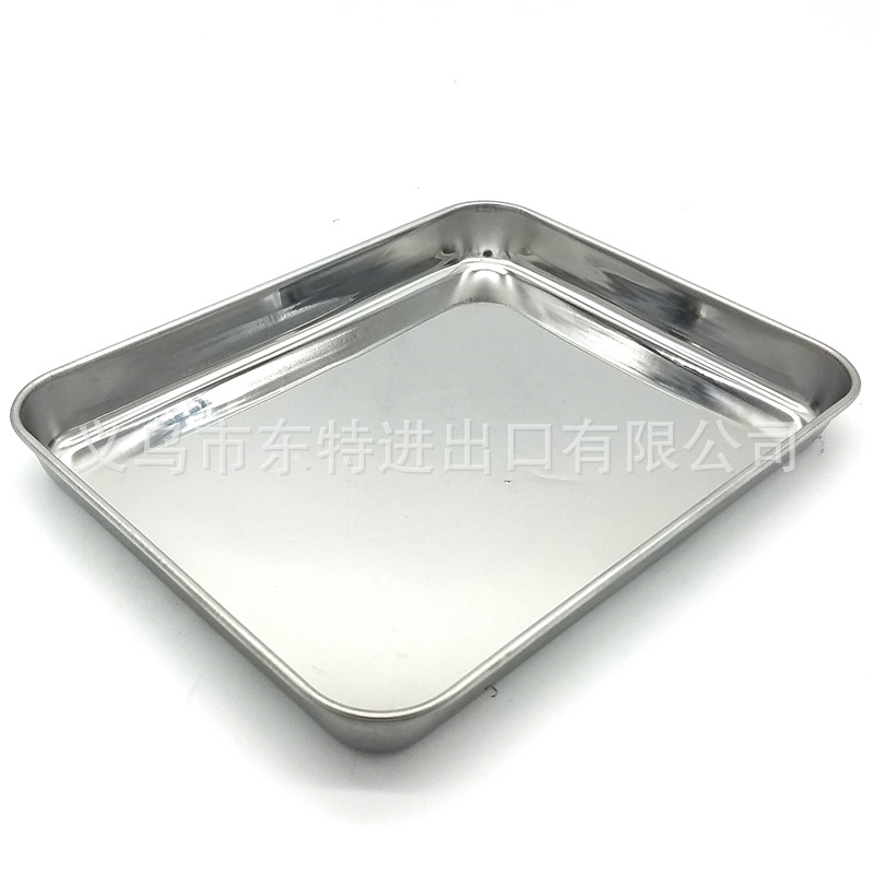 Stainless steel barbecue tray, oil drain rack, fried chicken, bread and pastry display rack, storage tray with mesh rack, square tray detail image 11