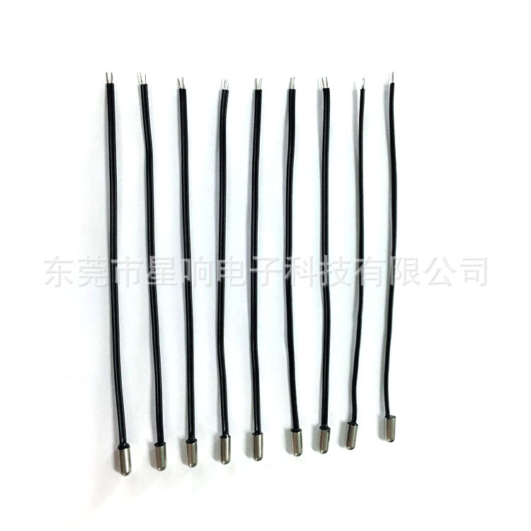 NTC温度传感器塑胶头铜镀镍不锈钢头等封装100K 测温电阻温度探头