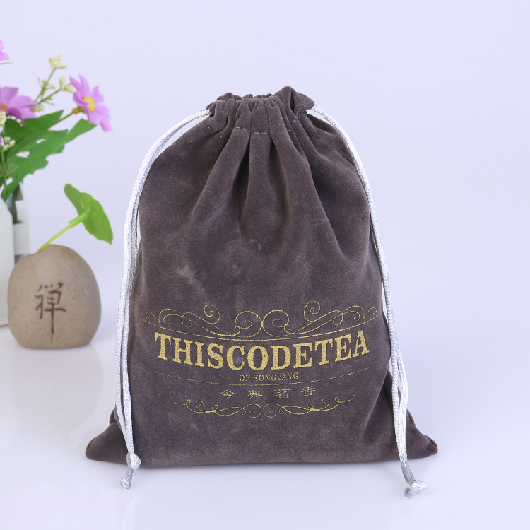 supply Jewelry Flannel bags Storage Beam port Packaging bag Small drawstring bag customized LOGO