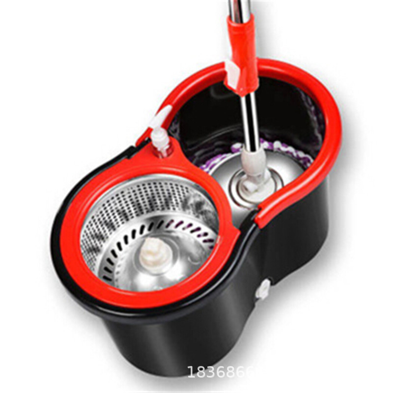 Fregona giratoria con cubo de doble función, sin necesidad de lavar a mano