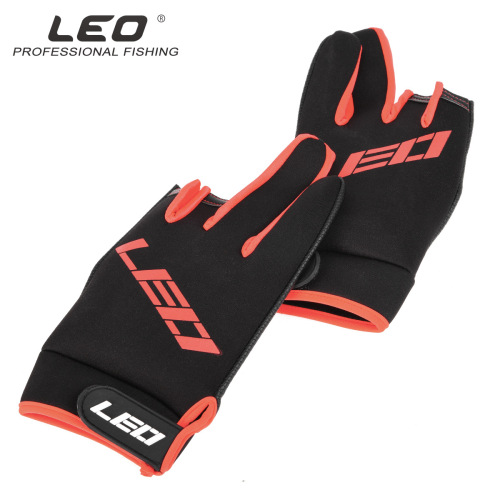 27954 LEO/LEO [Composite Thickened Fishing Gloves] Exposed three-finger Lua non-slip fishing gloves and fishing gear