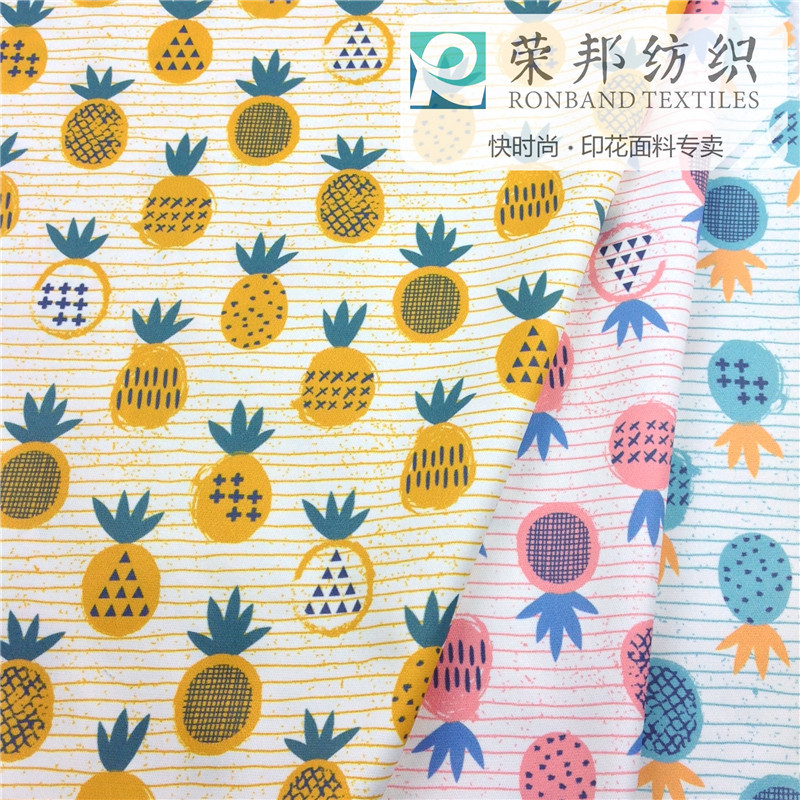 现货男女口罩面料 雪纺印花四面弹冰丝棉薄料各类印花厂