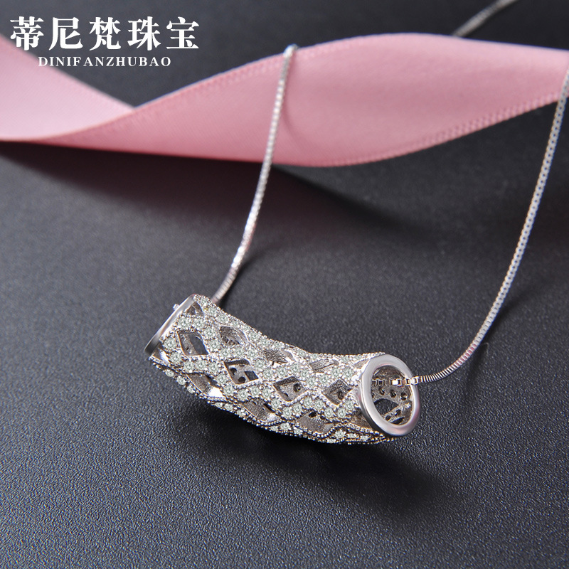 Moda europea y americana popular plata colgante s925 collar femenino accesorios fuente fábrica joyería al por mayor de una sola pieza entrega