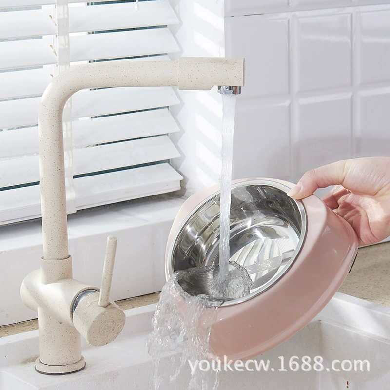 Пластиковая миска для собак из нержавеющей стали, миска для кошек, миска для домашних животных, миска для еды, креативная плюшевая маленькая собака, милая оптовая продажа