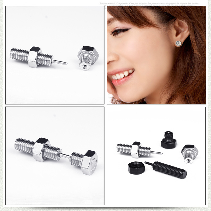 Fashion Geometric Titanium Steel Ear Studs Plating Stainless Steel Earrings 1 Piece display picture 1