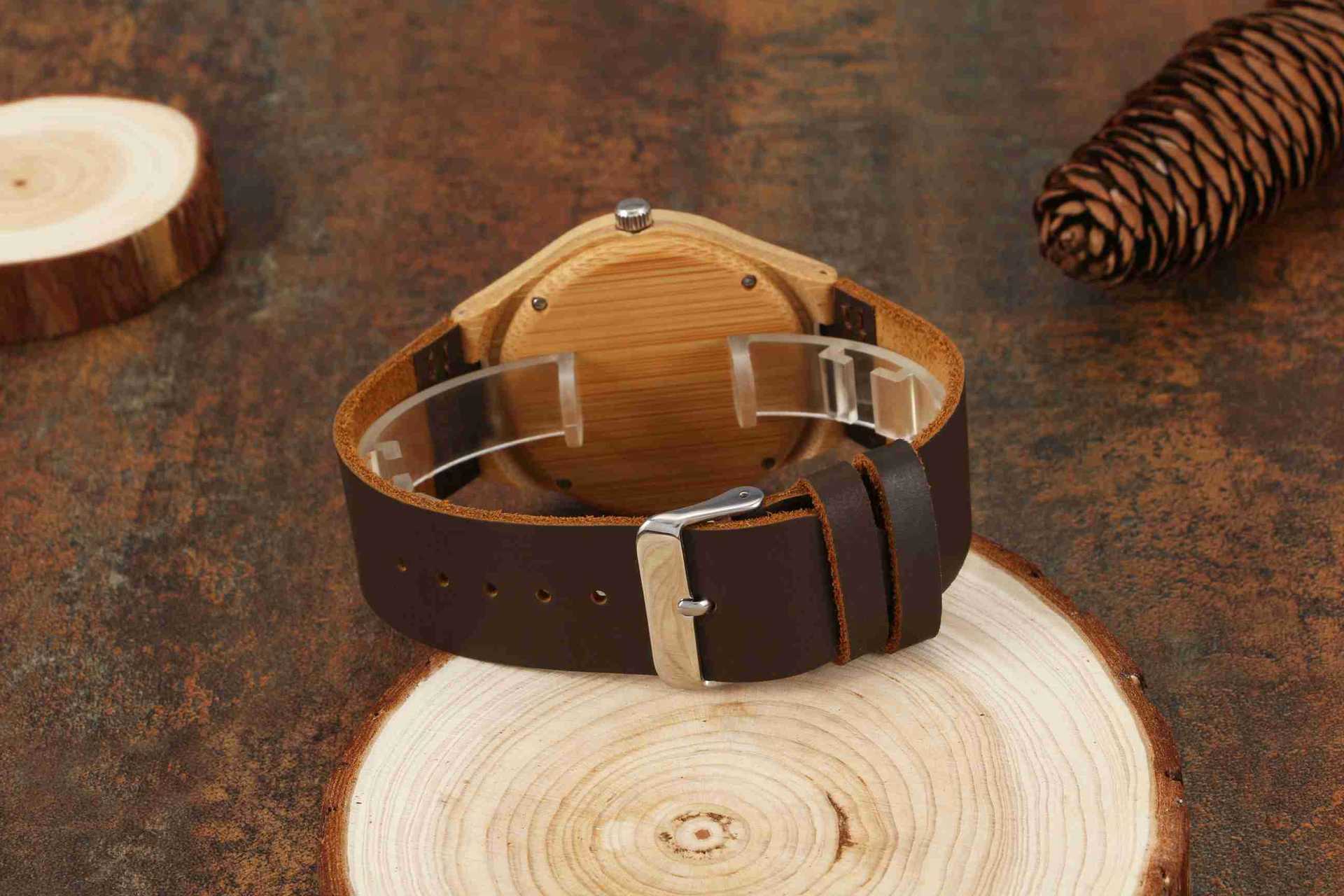 Personalized Custom Photo Wooden Watch Dark Brown Watch