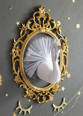 ins新款翅膀天鹅框架 动物头框架 墙壁装饰框架 超大框架 代发|ru