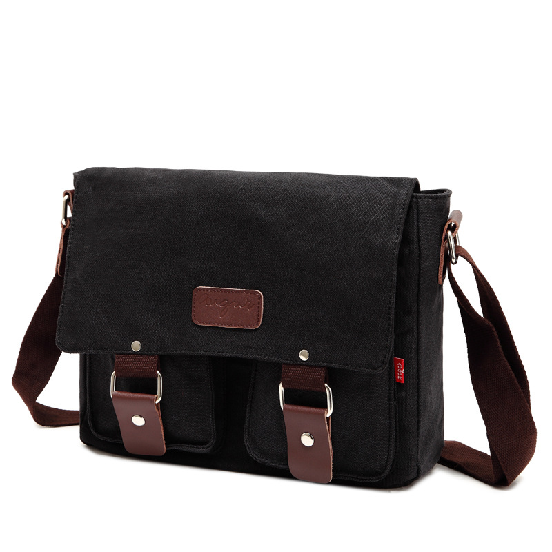 AUGUR bolsa de lona casual bolso vintage bolso de hombro de los hombres bolsa de mensajero horizontal de los hombres y las mujeres de una sola pieza de entrega