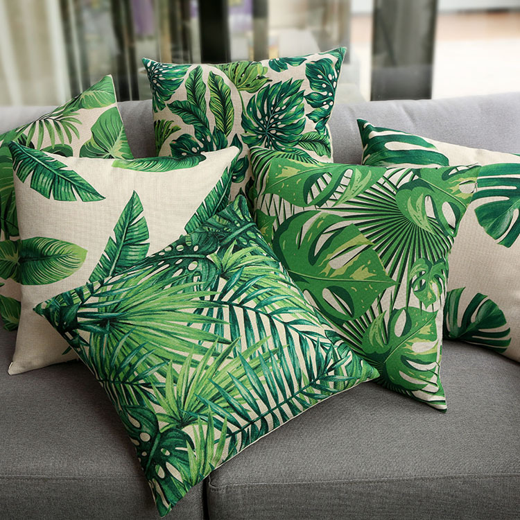 Summer pillow new tropical plants Nordic...