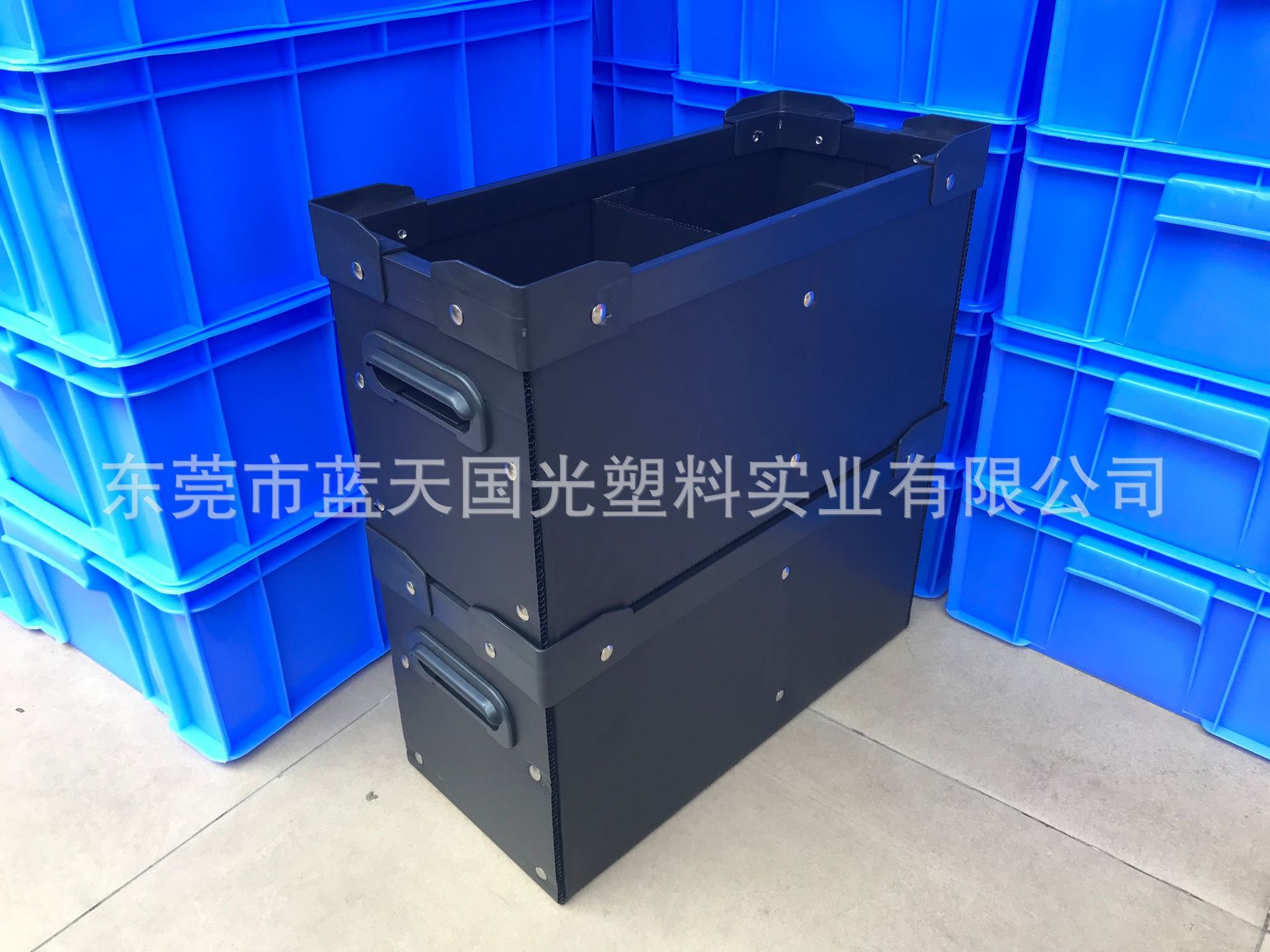 厂家生产直销江西四川全新料PP黑色防静电塑料骨架箱塑料中空板箱