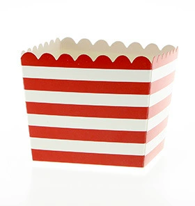 12 big red striped trumpet popcorn boxes