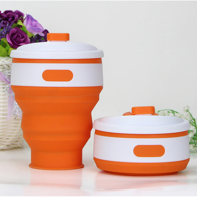 2017新款亚马逊热卖可折叠硅胶咖啡杯 迷你便携折叠水杯 随手杯|ru