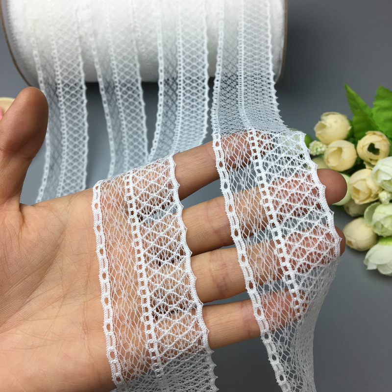 现货供应 3.8CM交叉乱网蕾丝花边 细薄亲肤柔软蕾丝 订单品质