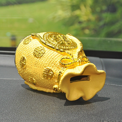 Velvet Sand Gold Resin Crafts Lucky Bag Lucky Money Bag Piggy Bank Car Ornaments Car Interiors Dropshipping