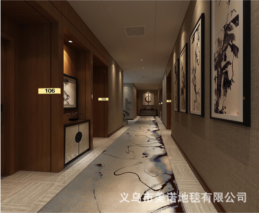 酒店宾馆全铺地毯厂家批发新中式走廊客房宴会厅满铺尼龙印花地毯-阿里巴巴