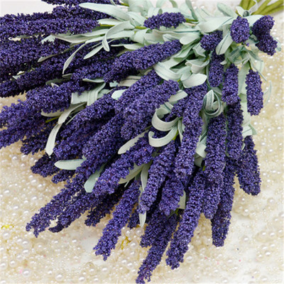 廠家直銷單支薰衣草仿真花假花絹花泡沫花草花手捧花花束pe花
